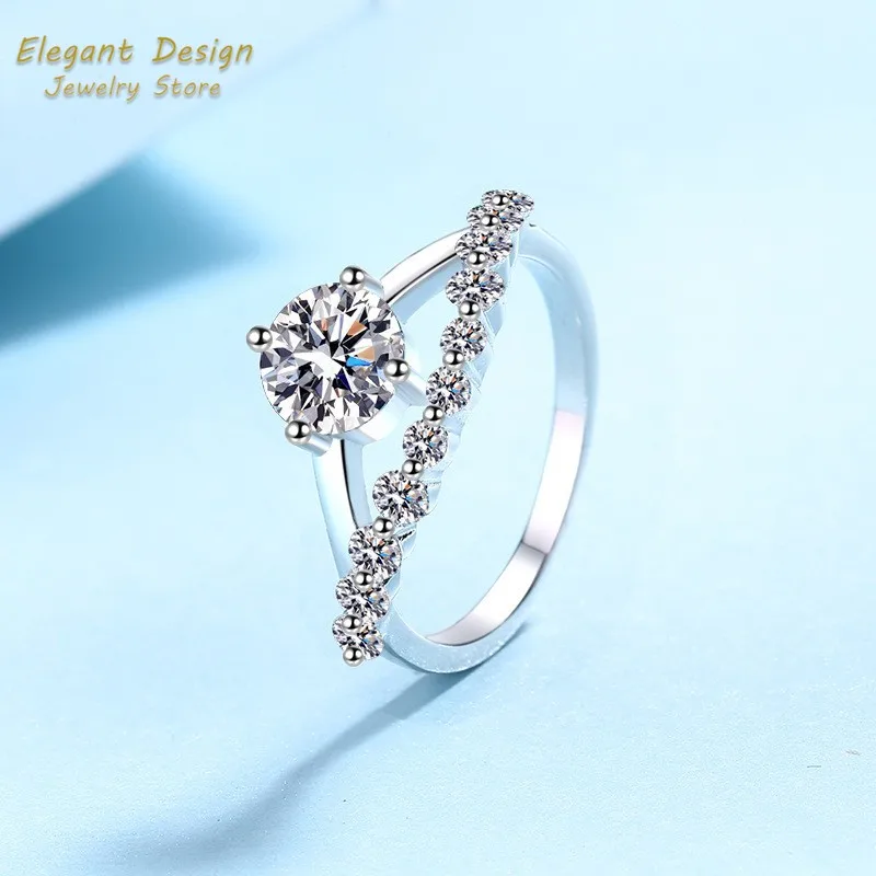 Crown of Love Platinum Pt950 W - Moissanite Engagement Ring 1 Carat ulasan dan harga
