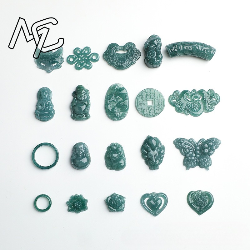 2PC Natural Blue Water Jadeite - Earrings ulasan dan harga